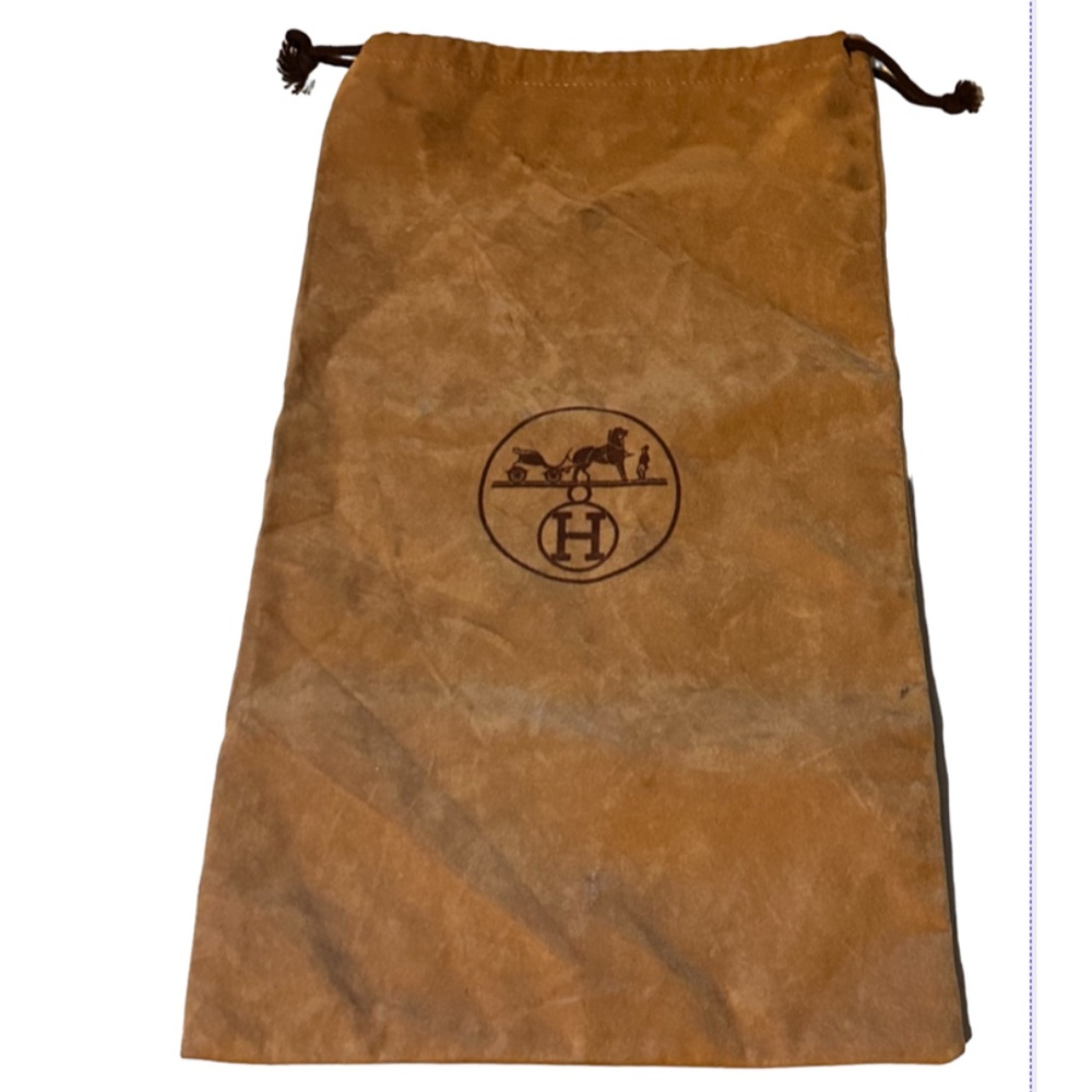 Hermes Camel Velour Drawstring Dust Bag